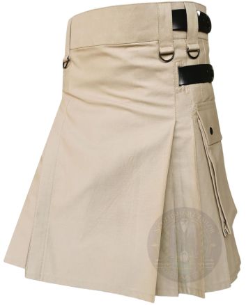 Khaki Utility Deluxe Kilt Leather Strap, Khaki color for Male