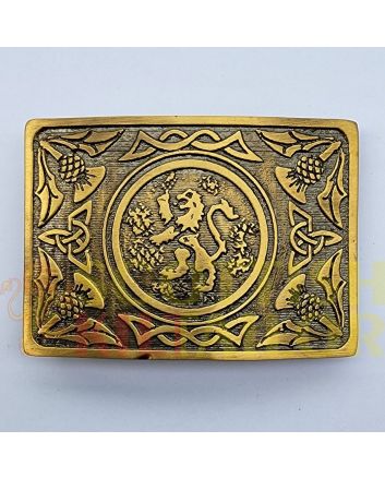 Lion Rampant Antique Kilt Belt Buckle, Antique color for Male
