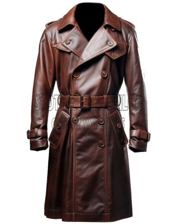 Long Leather Coat For Men And Women