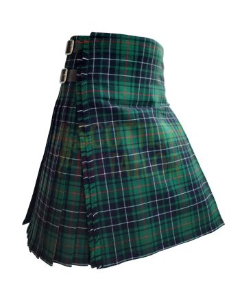 MacAualy Hunting Modern Tartan Kilt, Green color for Male