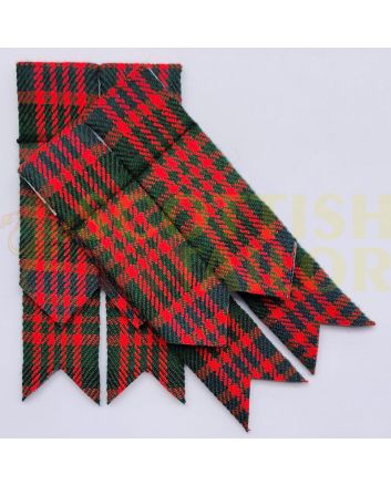 MacDonald Tartan Kilt Flashes, Red color for Male