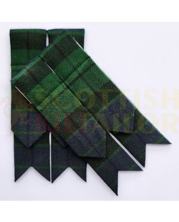 MacKay Modern Tartan Kilt Flashes, Green color for Male