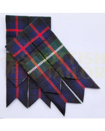 Mackenzie Tartan Kilt Flashes, Red color for Male