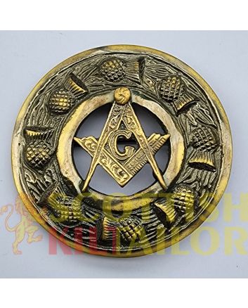 Masonic Badge Antique Kilt Fly Plaid Brooch, Antique color for Male