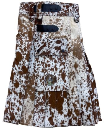Natural Leather Hair Cowhide Utility Kilt