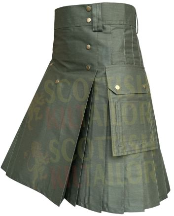 Olive Green Utility Kilt
