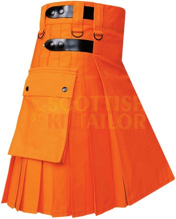 Orange Utility Deluxe Kilt Leather Strap, Orange color for Male