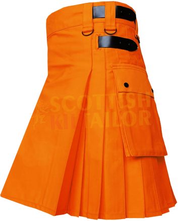 Orange Utility Deluxe Kilt Leather Strap, Orange color for Male