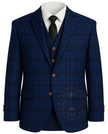 Premium Tartan Wedding Jacket - Front Side 