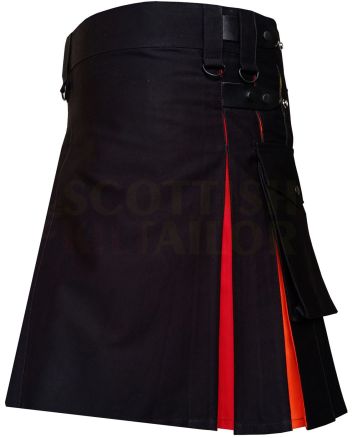 Rainbow Hybrid Deluxe Kilt, Black color for Male