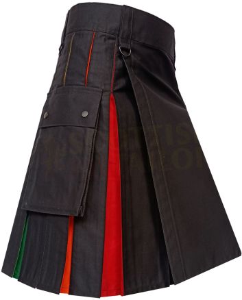 Rainbow Hybrid Kilt, Black color for Male