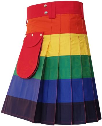 Rainbow Hybrid Utility Kilt, Rainbow color for Male