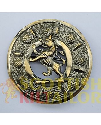 Rampent Lion Badge Antique Kilt Fly Plaid Brooch, Antique color for Male