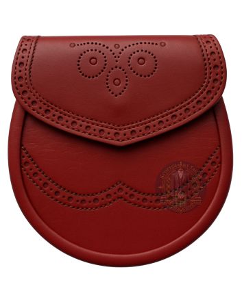 Red Leather Highland Day Sporran