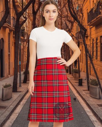 Royal Stewart Long Tartan Kilt, Red color for Male