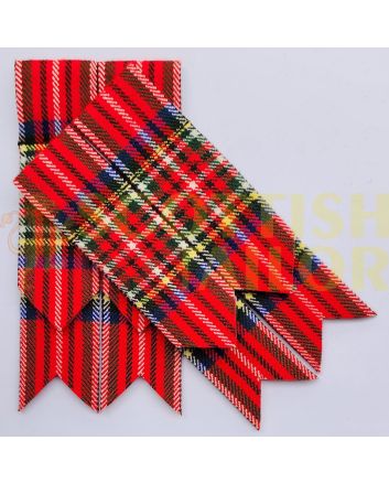 Royal Stewart Tartan Kilt Flashes, Red color for Male