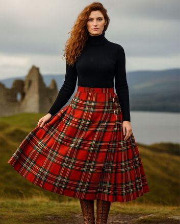 Royal Stewart Tartan Maxi Skirt for Women
