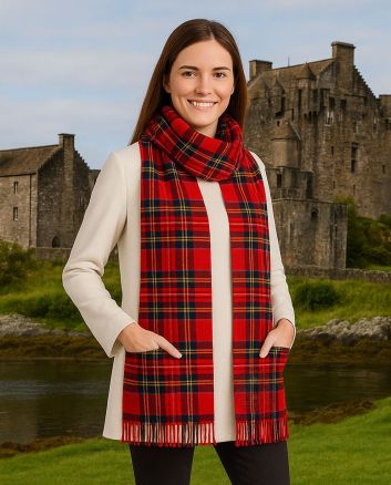 Royal Stewart Tartan Pocket Scarf Shawl