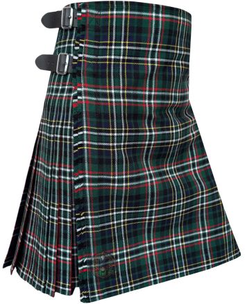 Scott Green Modern Tartan Kilt With Stripe Pleated