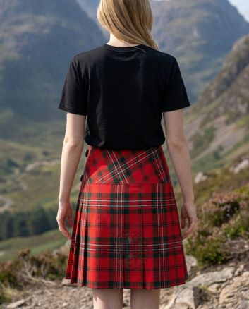 Scott Red Modern Tartan Women Billi Kilt Mini Skirt, Red color for Male