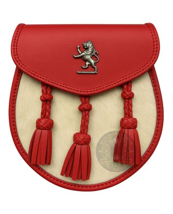 Scottish Red Semi Dress Kilt Sporran