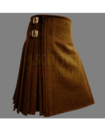 Scottish Brown Wool Kilt for Men in USA by Scottish Kilt Tailor