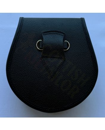 Simple Black Leather Semi Dress Sporran
