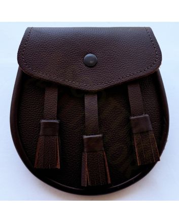 Simple Brown Leather Semi Dress Sporran