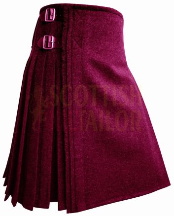 Scottish Maroon Wool Kilt
