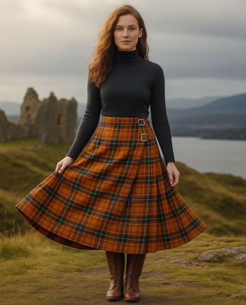 Scottish Tartan Plaid Maxi Skirt