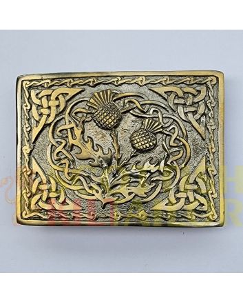 Scottish Thistle Antique Kilt Belt Buckle, Antique color for Male