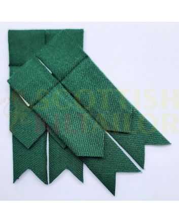Solid Green Tartan Kilt Flashes, Green color for Male