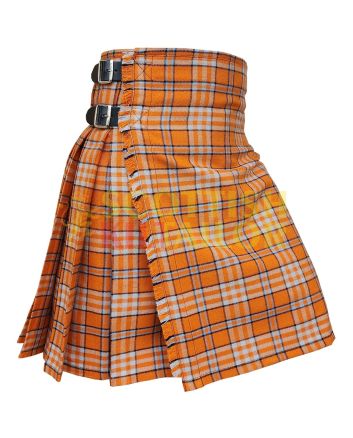 Tennessee Volunteer Tartan Kilt, Orange color for Male