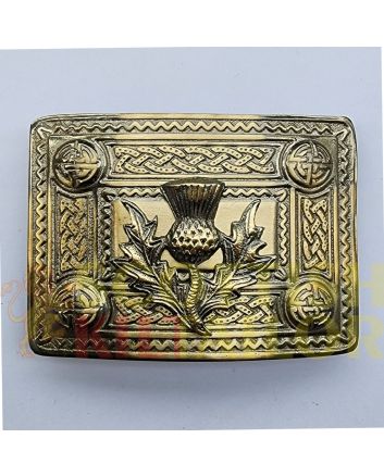 Thistle Badge Antique Kilt Belt Buckle, Antique color for Male