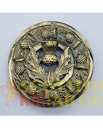 Thistle Badge Antique Kilt Fly Plaid Brooch, Antique color for Male