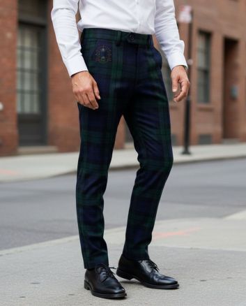Unisex Black Watch Tartan Trousers
