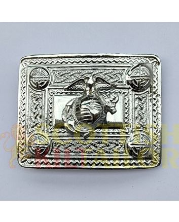 US. Badge Silver Kilt Belt Buckle, Silver color for Male