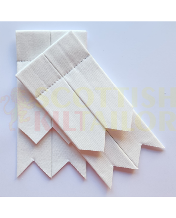 White Cotton Kilt Flashes, White color for Male