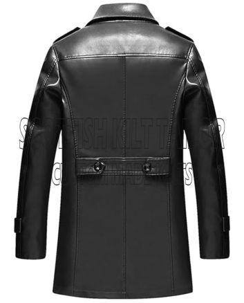 Winter Black Leather Jacket Coat