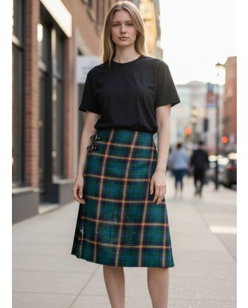Young Modern Long Tartan Kilt For Women
