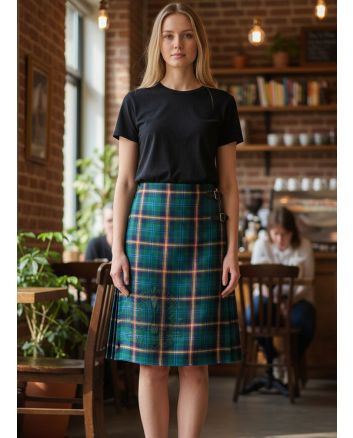 Young Modern Long Tartan Kilt For Women