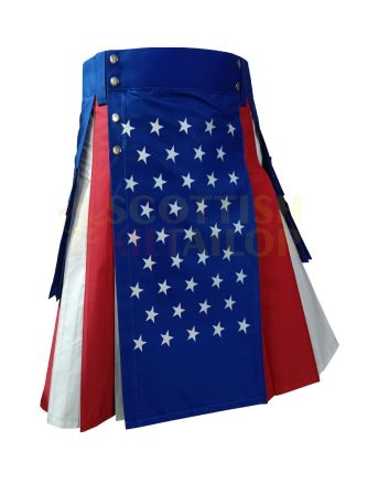 USA American Flag Kilt, Navy Blue color for Male