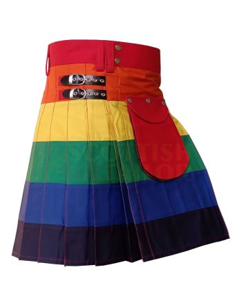 Rainbow Hybrid Utility Kilt, Rainbow color for Male