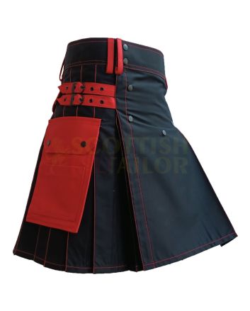 Red & Black Utility Hybrid Kilt