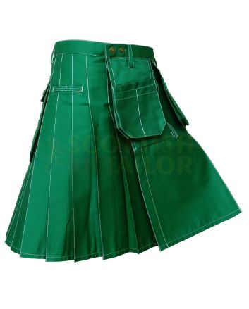 Green Work wear Utility kilt for Working Men, Green color for Male