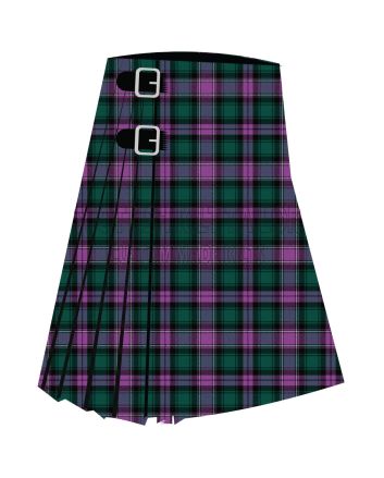 Caithelyn Premium Tartan Kilt, Green color for Male
