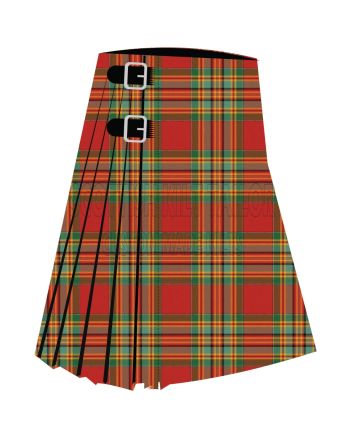 Clan Crubin Plaid MacPherson Ancient Premium Tartan Kilt, Red color for Male