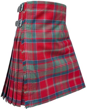 MacDonald of Glencoe tartan kilt side buckle detail 8 yard kilt