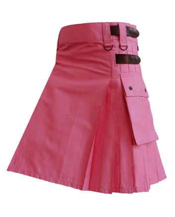 Pink Utility Deluxe Kilt, Pink color for Male