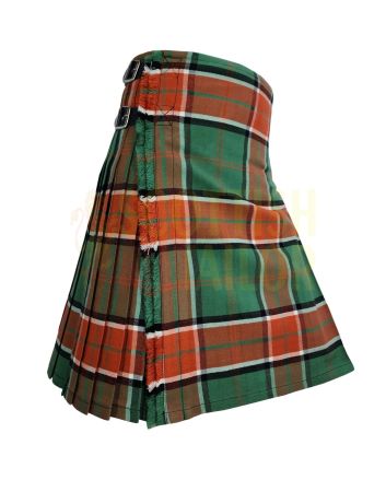 Pollock Ancient Tartan Kilt, Green color for Male